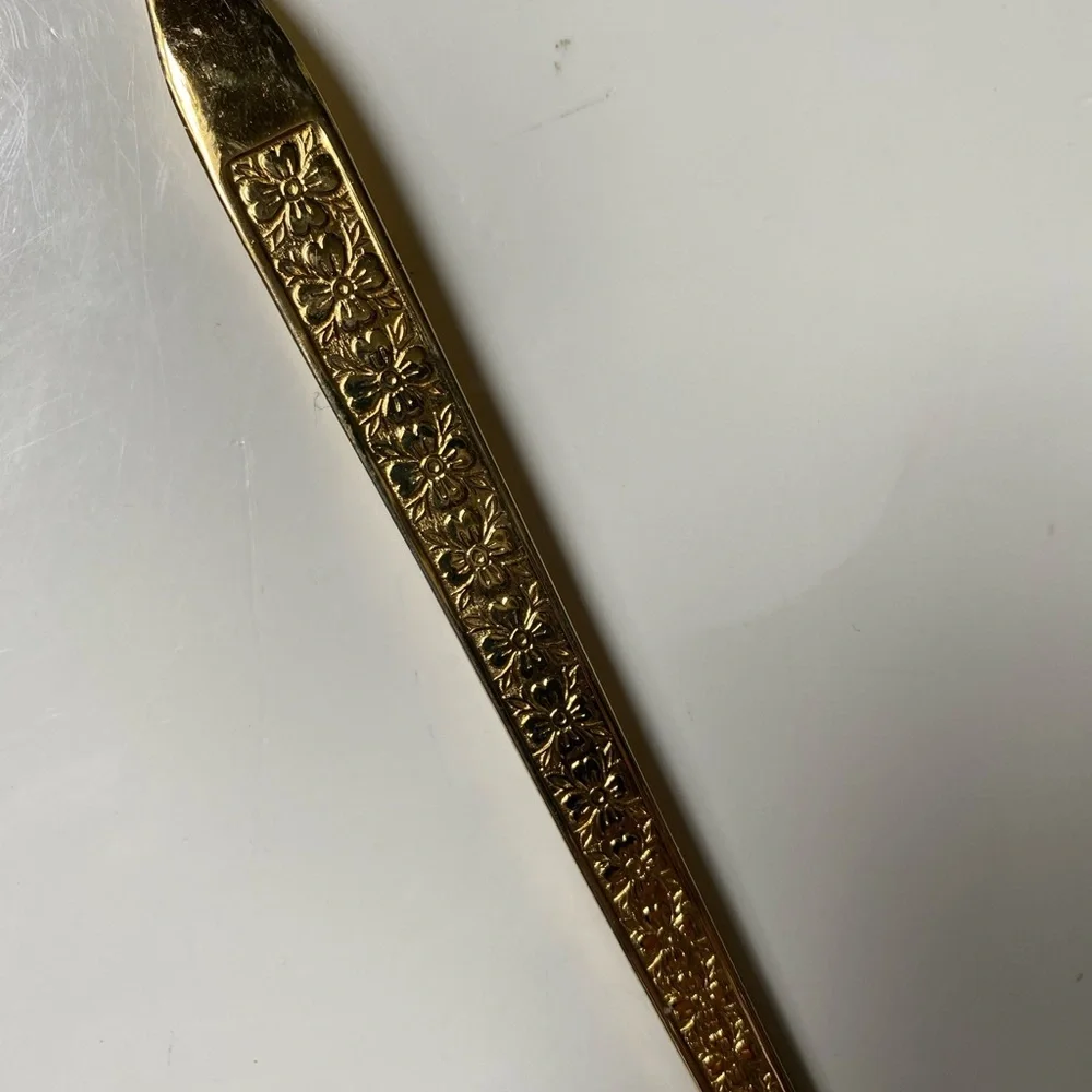 Pierced All Stainless Pie Server Golden Trocadero Gold Electroplate